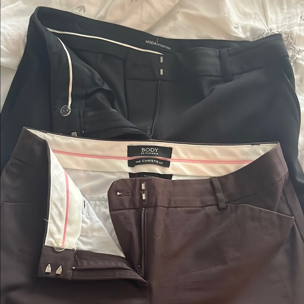 Victoria’s Secret Black and Brown Pants 2 pairs size 10